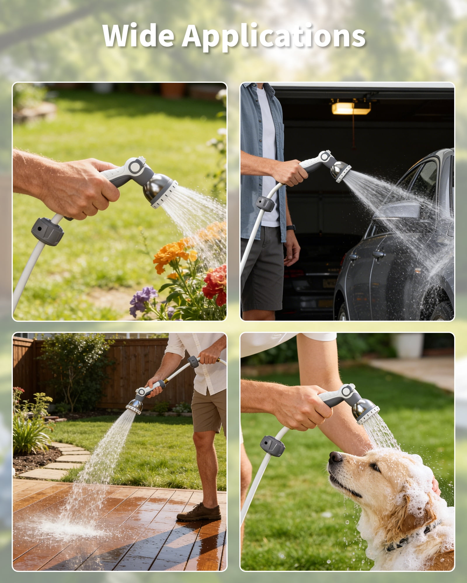 HOZEREEL 5/8" x 100 ft Heavy Duty Retractable Garden Hose Reel, Outdoor Garden Hose Reels - Self Retract Wall Mount Hose Reel Automatic Storage, Any Length Lock, 10 Pattern Nozzle