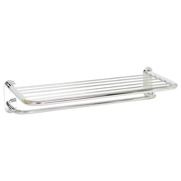 24" Polished Chrome Bathroom Towel Shelf Wall Mount