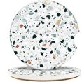 thumbnail image 1 of wonima44 Car Coasters for Drinks Absorbent, 2 Pack Cup Holders, 2.56" Ceramic Stone & Non-Scratch Cork Base Coasters Cupholder, Auto Accessories for Women & Men, Classic Italian Floor Venetian Natural, 1 of 1