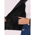 thumbnail image 5 of INSPIRE CHIC Full Zip Fleece Jacket for Women's Long Sleeve High Neck Winter Warm Coat M Black, 5 of 6