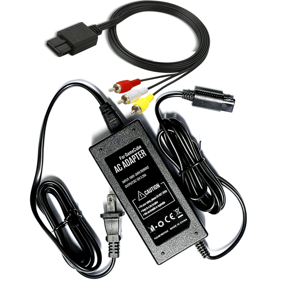 HEORLD AC Power Supply and AV Cable for Gamecube, AC Power Supply Adapter for Gamecube NGC System,Power Cord Compatible Nintendo Gamecube Console