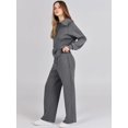 thumbnail image 4 of ORUYROP Women 2 Piece Outfits Sweatsuit Set 2023 Fall Oversized Half Zip Sweatshirt Wide Leg Sweatpant Lounge Set Tracksuit, 4 of 7