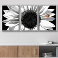 thumbnail image 2 of wall26 Framed Canvas Print Wall Art Set Black &amp; White Sunflower with Red Ladybug Floral Botanical Modern Art Rustic Colorful Ultra for Living Room, Bedroom, Office - 16&quot;x24&quot;x3 White, 2 of 5