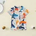 thumbnail image 2 of TOWED22 Baby Toddler Boys Rash Guard Sunsuits for Boys One Piece Swimsuits UPF 50+ Short Sleeve Bathing Suits Beachwear Orange,3-6 M, 2 of 6