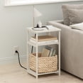 thumbnail image 6 of 3-Tier USB and Type-C Charging Port Open Storage Side Table with Metal Frame, 6 of 6