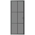 thumbnail image 3 of vidaXL 1-Piece Black Interior Door 32.7"x79.3" 1.4" Thick ESG Glass and Aluminum, 3 of 8