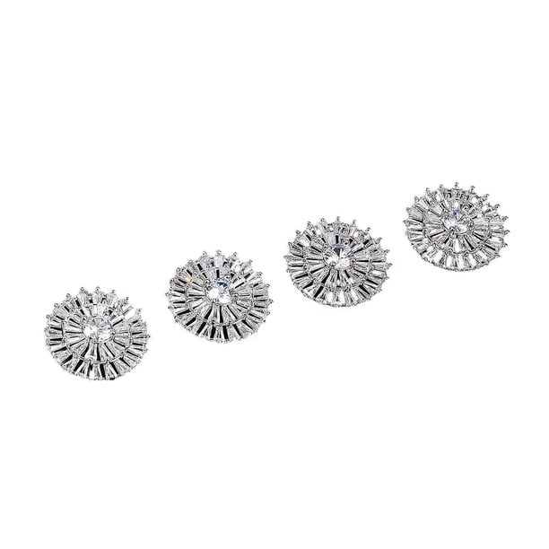 Elegant Crystal Shoe Charms for Female DIY Shoes Charms Round Shoe Clips Buckle Jewelry Decoration Shoes Add On Pins