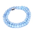 thumbnail image 2 of V3 Jewelry® 925 Sterling Silver with Blue Aquamarine Single Strand Bead Necklace for Women, 2 of 3