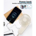 thumbnail image 3 of Mini Handheld Fan , 4 Speeds USB Hand Fan, 180° Foldable, Rechargeable Battery - White, 3 of 4