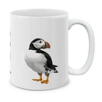 WIRESTER 11oz 325ml Ceramic Tea Cup Coffee Mug With Handgrip For Gift, Birthday, Anniversary, Christmas - Atlantic Puffin Birds