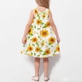 thumbnail image 4 of Ashirexll Robes Filles Sans Manches Col Rond Motif Imprimé Robe en Mélange de Coton Longueur Genou Jaune 7 Ans, 4 of 7