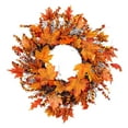 thumbnail image 2 of Mozhitti Wreath 24 Inch – Fall Front Door Decoration With Maple Leaves & Berries Garland For Thanksgiving And Home Décor, 2 of 3