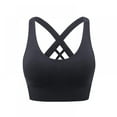 thumbnail image 2 of Cross Back Sport Bras Wire Free Padded Strappy Criss Cross Cropped Bras for Yoga Workout Fitness Low Impact Sports Bra for Women S-XXL, 2 of 12