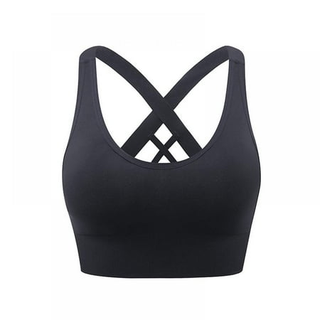 

Xmarks Strappy Sports Bra for Women Sexy Crisscross Back Medium Support Yoga Bra with Removable Cups