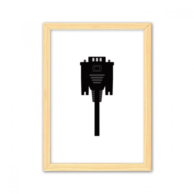 Pantalla cable enchufe negro Cuadro de madera decorativa marco de casa A4