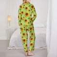 thumbnail image 6 of Goofa Sunflower Leaves Printed Women’s 2 Piece Pajama Set Super,Pajamas Women's Long Sleeve Sleepwear Soft Button Down Loungewear Pjs Lounge Set Nightwear-Medium, 6 of 9