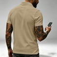 thumbnail image 6 of Hearthz Mens Polo Shirts 3 Button Placket Lapel Collar Men Short Sleeve Shirt Business Casual Mens Golf Polos Work Out Shirts Beige XXXL, 6 of 7