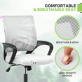 thumbnail image 5 of Magshion Mesh Office Chair Desk Chair, Mid Back Ergonomic Adjustable Height Rolling Swivel Computer Chair with Lumbar Support, White, 5 of 12