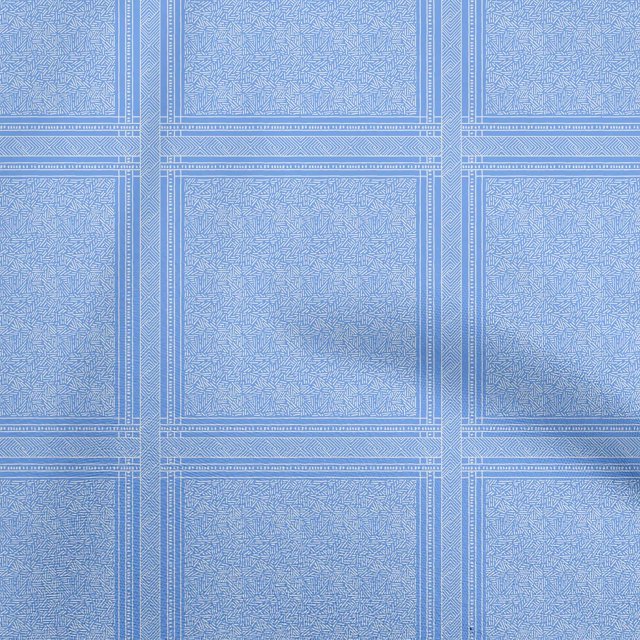 oneOone Rayon Medium Blue Fabric Geometric Sewing Craft Projects Fabric Prints By Yard 56 Inch Wide