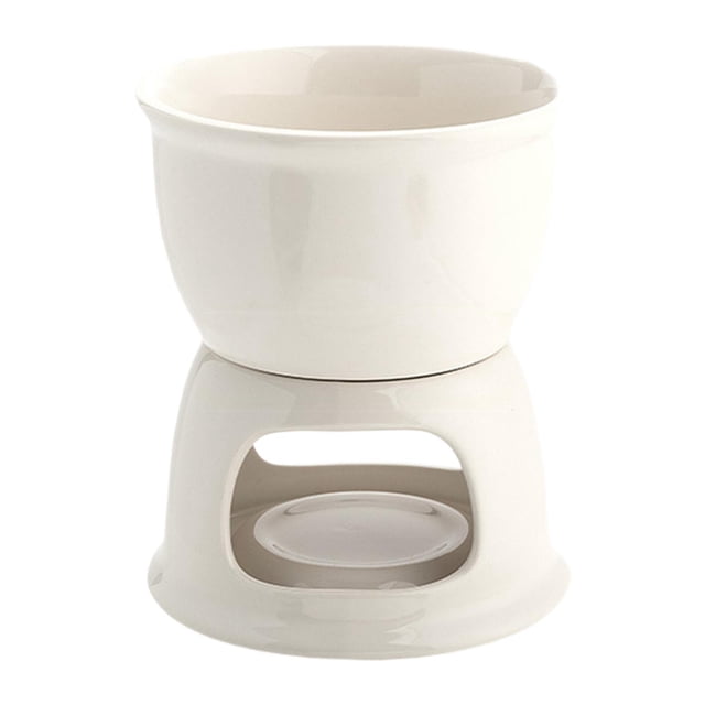 Olla para fondue de chocolate, fondue de queso, cerámica para fondue de chocolate, queso y dulces Blanco