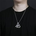 thumbnail image 5 of PAURO Minimalist Number 5 Necklaces for Women Men Stainless Steel Hip Hop Number CZ Pendant Charm Necklace, Rose Gold, 5 of 6