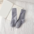 thumbnail image 2 of DHFJKG Kids Toddlers Fuzzy Crew Socks Fluffly Shaggy Solid Color Warm Indoor Outdoor Mid Calf Socks Autumn Winter Soft Stockings, 2 of 3