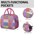 thumbnail image 6 of Lunch Bag Lunch Box for Women Reusable Insulated Lunch Cooler Bags,Large Capacity for Work Travel Picnic,Water-Resistant Pioneer Pieced Patchwork Lunch Tote Bag Gifts for Woman Mom Rose-red, 6 of 6