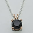 thumbnail image 2 of Dazzlingrock Collection Round Black Diamond Solitaire Style Pendant for Women with 18 Inch Silver Chain (2.50 ctw, Color Black, Clarity Opaque) in 18K Rose Gold, 2 of 6