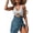 Blue, variant on SOMER Women's One Piece Swimsuit Tummy Control Bathing Suits Push Up Swimdress Cutout V Neck Skirt Swimwear