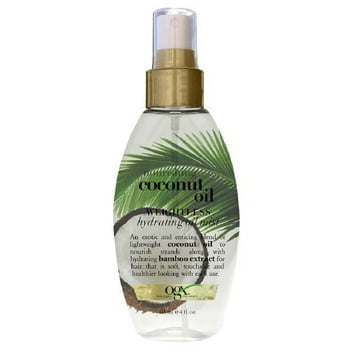 OGX Nourishing + Coconut Oil Weightless Hydrating Oil Hair Mist, Lightweight Leave-In Hair  with Coconut Oil & Bamboo Extract, Paraben- & Sule Surfactant-Free, 4 fl. oz