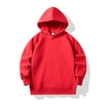 thumbnail image 2 of Ketyyh-chn99 Boys Hoodies Kids Sweatshirt Girls Solid Patchwork Hooded Thickened Warm Hoodie Red,7-8 Years, 2 of 5