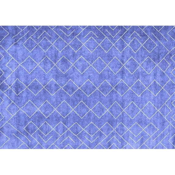 Ahgly Company Indoor Rectangle Abstract Blue Contemporary Area Rugs, 8' x 10'