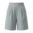 thumbnail image 6 of Hurxie Bermuda Shorts for Women Summer Dressy Casual Elastic High Waisted Wide Leg Knee Length Shorts with Pockets Gray,XL, 6 of 7