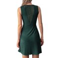 thumbnail image 2 of Women'S Twist Front V Neck Tank A Line Dress Ruffle Summer Elegant Sleeveless Club Party Tunic Bodycon Mini Sundress Green M, 2 of 7