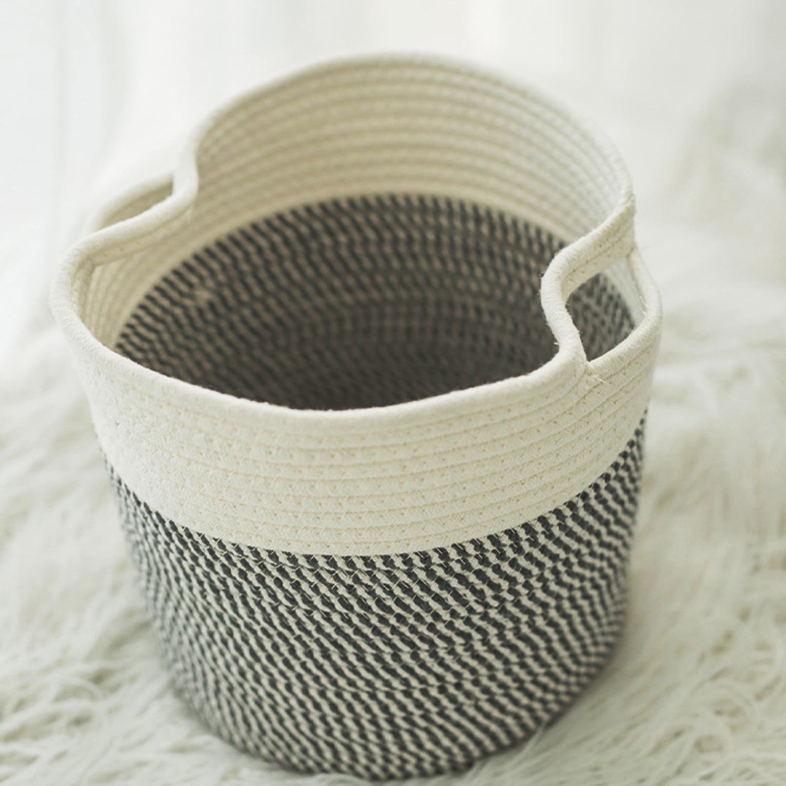 Cheers US Cotton Rope Basket with Handle for Baby Laundry Basket Toy