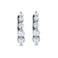 thumbnail image 2 of 1ct Diamond Hoops Womens Earrings 14K White Gold, 2 of 3
