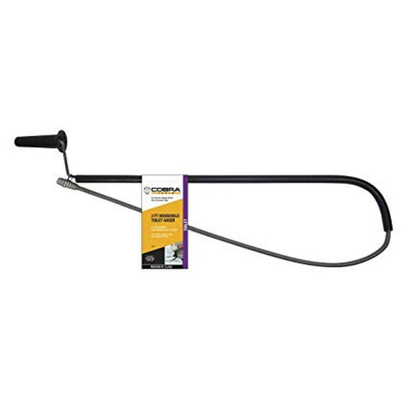 Cobra Products 40030 3/8-Inch by 3-Feet Home Toilet Auger, 3/8 in X 3 ft, Black & Gray