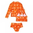 thumbnail image 3 of Yuanyu Kids Girls 3PC Swimwear Long Sleeve Zipper Front Bathing Suit Beach Sea Swimsuits Outfits, 3 of 8