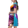 thumbnail image 2 of Disketp Lizard With Sunglasses Colorful para Vestido de Manga Corta para Mujeres, Vestidos de Verano para Mujeres, Casual y Holgado para la Playa, 2 of 6