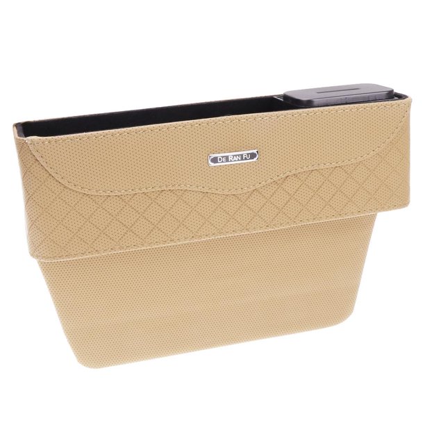 Organizador Universal Del Soporte de La Llave Del Teléfono Celular de La Taza de La Caja de Almacenamiento Del Espacio Del Asiento Del Coche Beige Macarena Portacapas de la abertura del asiento para el automóvil