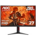 thumbnail image 1 of AOC C27G4ZH 27 Curved Frameless Ultra-Fast Gaming Monitor, FHD 1080p, 0.3ms 280Hz, HDMI/DP, Height Adjustable, 3-Year Zero Dead Pixel Guarantee, Black, Xbox PS5 Switch Compatible, 1 of 5