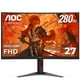 thumbnail image 1 of AOC C27G4ZH 27 Curved Frameless Ultra-Fast Gaming Monitor, FHD 1080p, 0.3ms 280Hz, HDMI/DP, Height Adjustable, 3-Year Zero Dead Pixel Guarantee, Black, Xbox PS5 Switch Compatible, 1 of 5