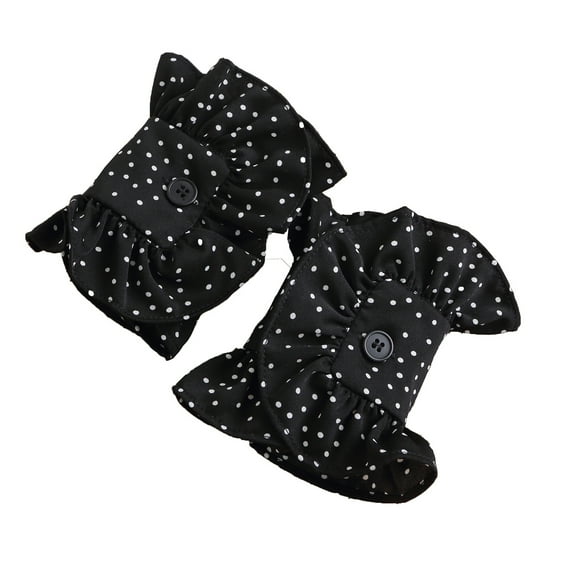 LoudSung Detachable Polka Dot Shawl Cape Ruffled Fake Sleeves Cuffs Versatile Fake Collar for Women Girls