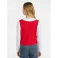 thumbnail image 3 of No Boundaries V-Neck Button Front Christmas Vest, Women’s, 3 of 5