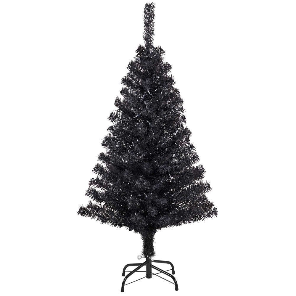 Renwick 4 Ft Pre-Lit Black Artificial Christmas Tree with Stand, Black ...