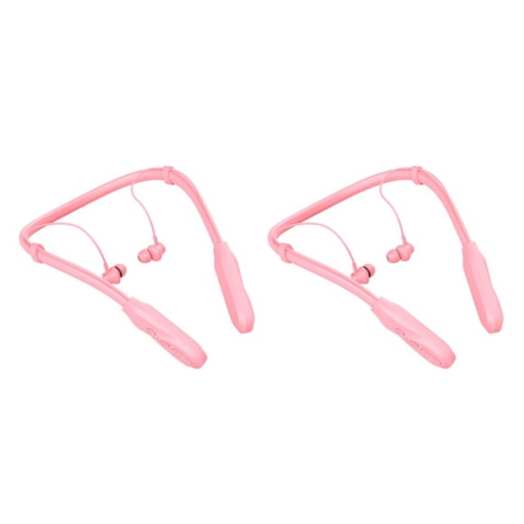 Auriculares deportivos inalámbricos Inteprter PP Cuello colgante Color sólido Tipo-C Compatible con Bluetooth 5.1 2Conjunto Rosa