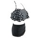 thumbnail image 2 of Traje de baño dividido con lunares en blanco y negro estampado para mujer Conjunto de bikini de cintura alta de dos piezas a la moda (XL), 2 of 8
