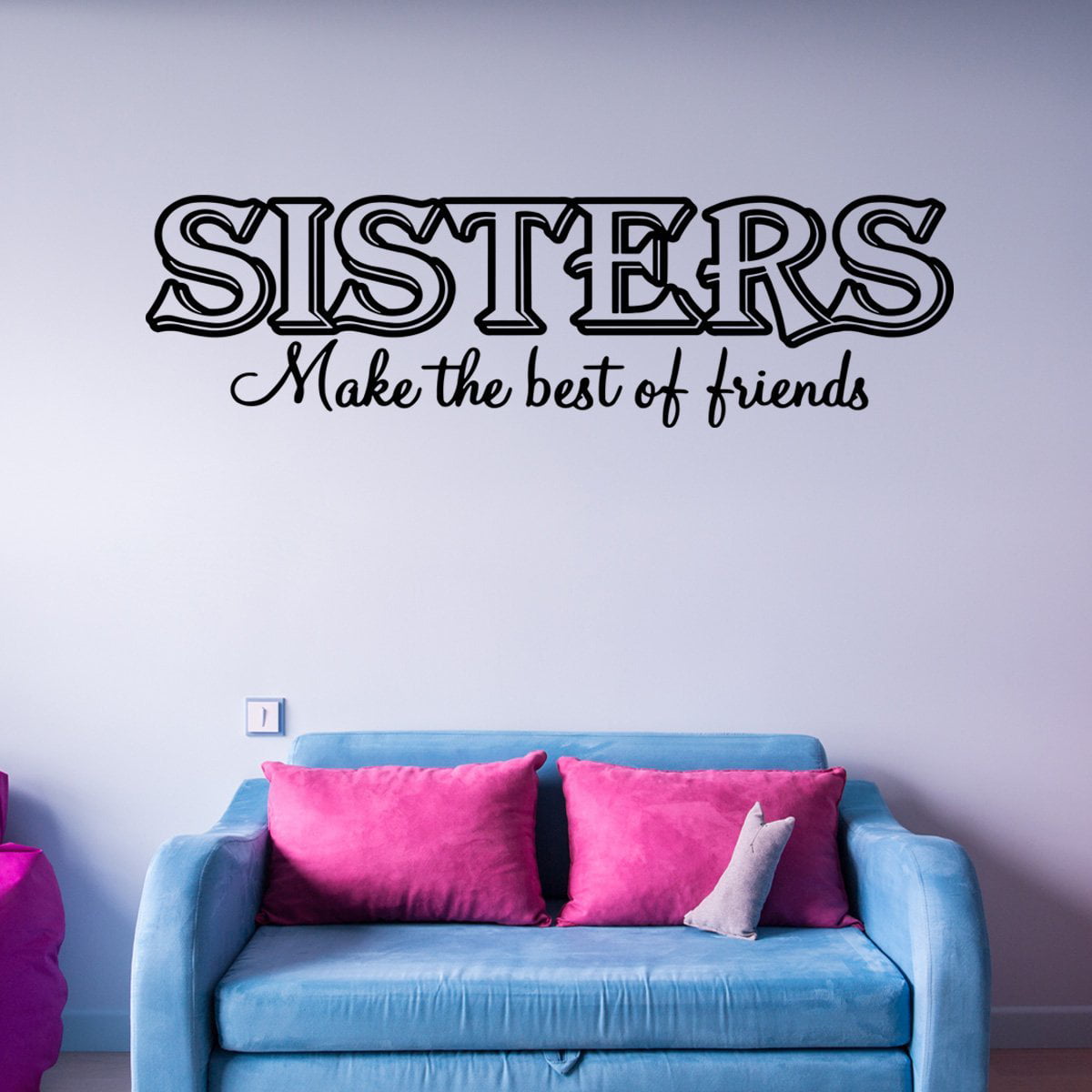 SISTERS MAKE THE BEST OF FRIENDS WALL STICKER QUOTE KIDS WALL ART DECAL X221