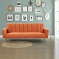thumbnail image 2 of Better Home Products Corduroy Sleeper Loveseat Multifunctional Sofa Bed (Orange), 2 of 11
