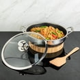 thumbnail image 5 of Large Hybrid Nonstick Deep Frying Pan-13inch 304L Stainless Steel Sauté Pan and Lid, Two Handle Hold,  Dishwasher Oven Safe, Cookware to Stir fry/Toast/Roast/Bake/Stew, 7.2-Quart, 5 of 9